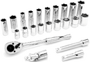 DR MET SOCKET SET 23PC - 3/8 INCH
