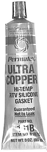 PERMATEX ULTRA COPPER HI-TEMP RTV SILICONE GASKET MAKER - 3 OUNCE TUBE