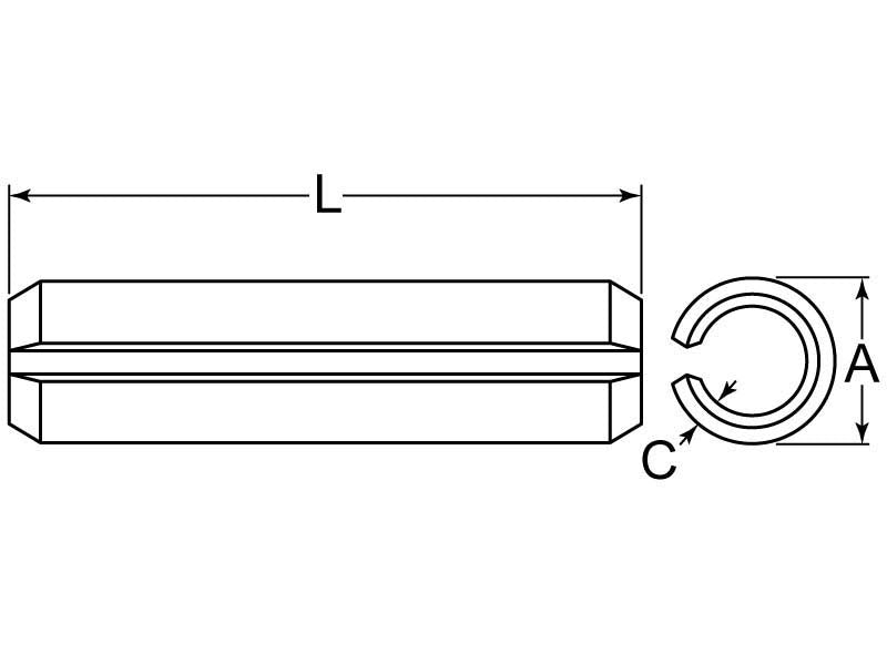 ROLL PIN FOR TOP GEAR SPINDLE SHAFT - 5/32 x 1 ZINC PLATED