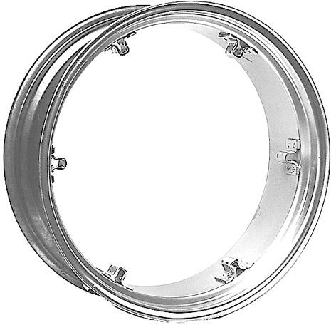 RIM, 11 X 28 WIDE BASE DEMOUNTABLE RIM WITH SIX LOOP CLAMPS. USE WITH 12.4 X 28 TIRE
